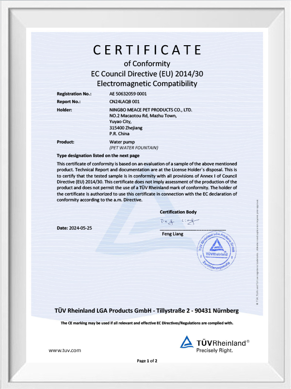 Certificate of Conformity